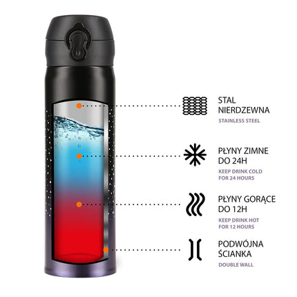 Fialový termohrnek, izolovaný, nepropustný, 11 oz