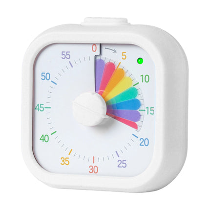 Visual Timer with Rainbow Countdown, 60-Minute, White