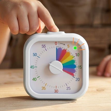 Visual Timer with Rainbow Countdown, 60-Minute, White