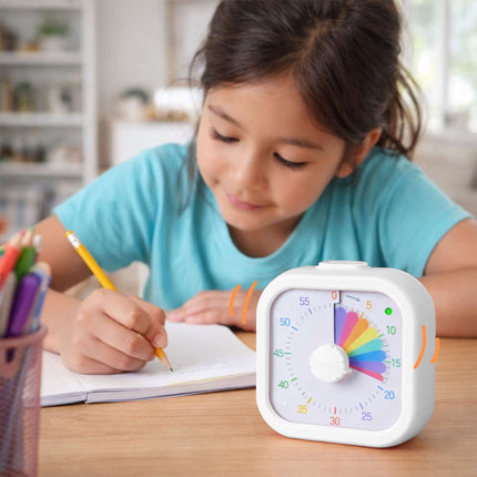 Visual Timer with Rainbow Countdown, 60-Minute, White