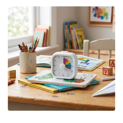 Visual Timer with Rainbow Countdown, 60-Minute, White