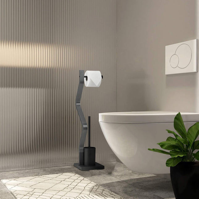 WC-Stuhl schwarz/grau