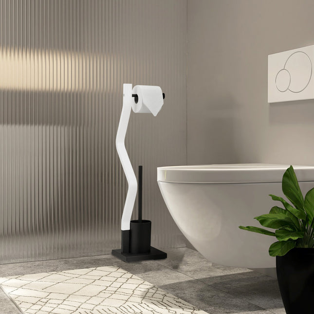WC-Stuhl schwarz/weiß