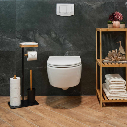WC-Stuhl aus Bambus und Eisen