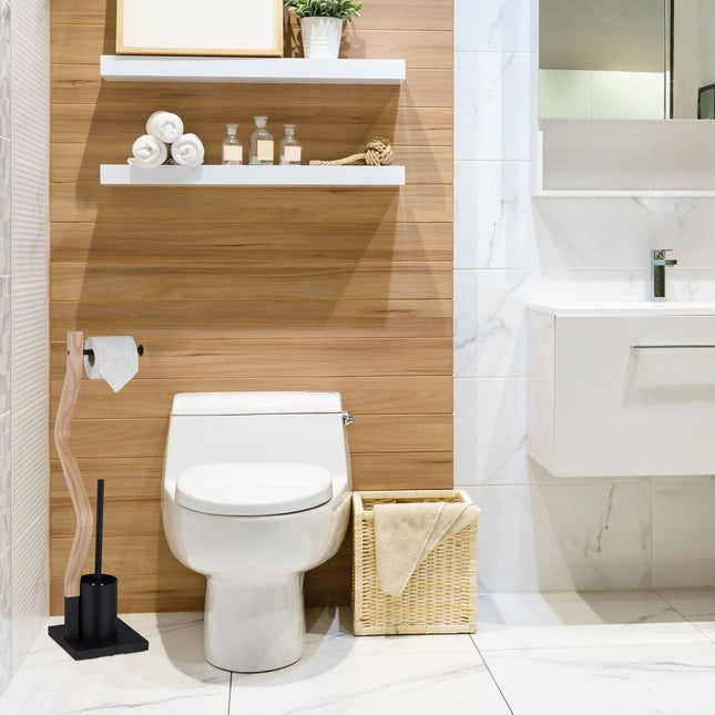 WC-Stuhl Stahl &amp; Holzoptik