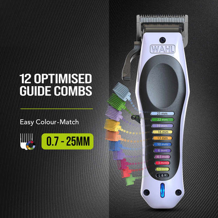Wahl Color Pro Lithium Cordless Hair Clipper, 0.7–28 mm, Colour-Coded Combs