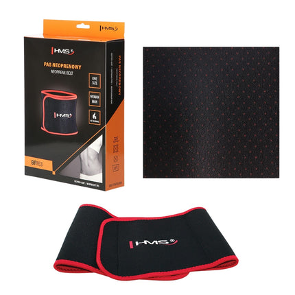 Waist Support Belt, Black-Red, Adjustable Fit