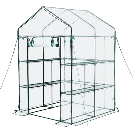 Walk-In Greenhouse 137x137x196 cm, PVC Cover, 10 Shelves