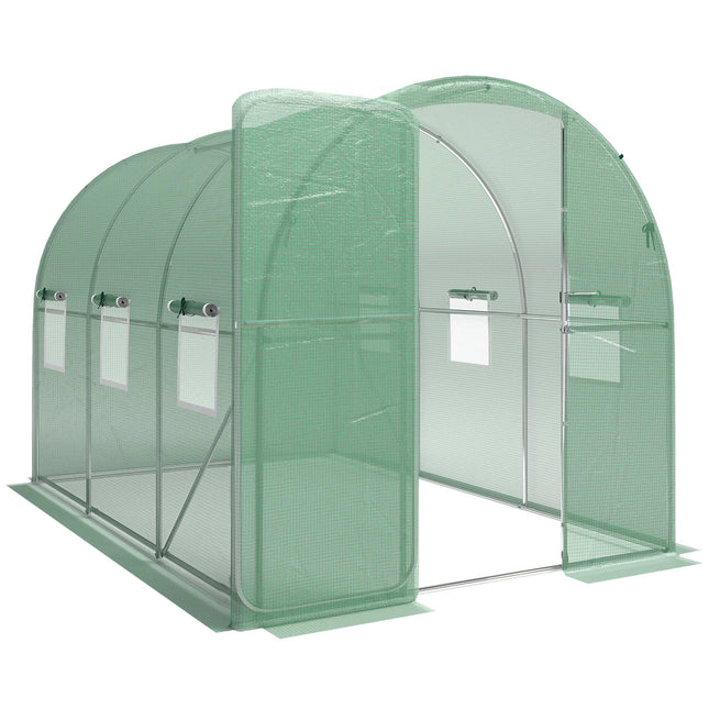 Walk-In Polytunnel Greenhouse, 2x3m, PE Cover, Steel Frame