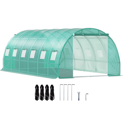 Walk-In Tunnel Greenhouse 20 x 10 x 7 Ft, 2 Doors