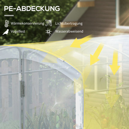 Begehbares Folientunnel-Gewächshaus, transparente Abdeckung, 3x2x2m