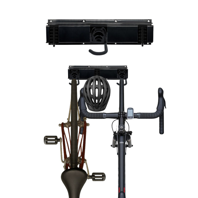 Fahrradwandhalterung mit Schiene – Schwarz, für mehrere Fahrräder