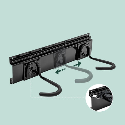 Wall Bike Rack with Rail – Holds Multiple Bicycles
