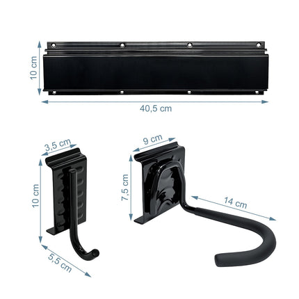 Wall Bike Rack with Rail – Holds Multiple Bicycles