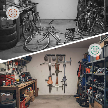 Wall Bike Rack with Rail – Holds Multiple Bicycles