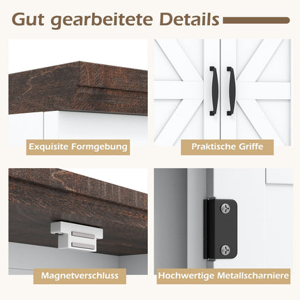 Wandschrank mit verstellbaren Einlegeböden und offenem Stauraum, Weiß