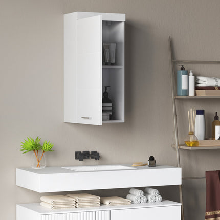 Wall-mounted medicine cabinet, white, 2 shelves