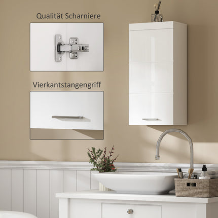 Wall-mounted medicine cabinet, white, 2 shelves