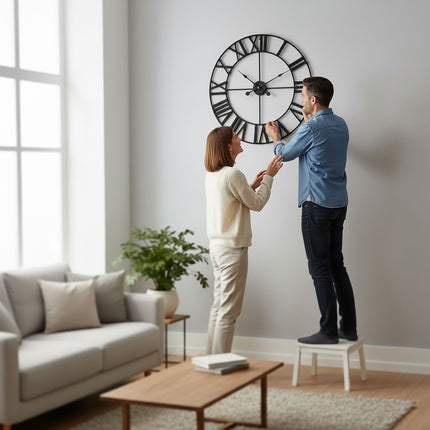 Wall Clock, Roman Numerals, 60 cm Diameter