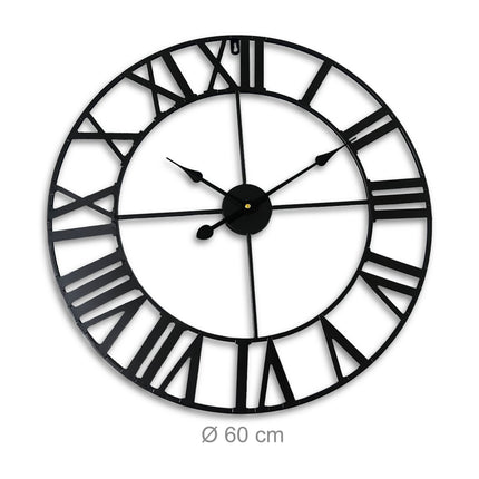 Wall Clock, Roman Numerals, 60 cm Diameter
