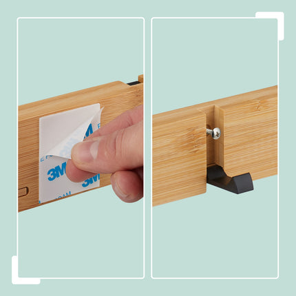Wall Coat Rack with Folding Bamboo Hooks