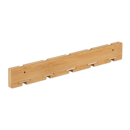 Wall Coat Rack with Folding Bamboo Hooks
