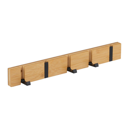 Wall Coat Rack with Folding Bamboo Hooks
