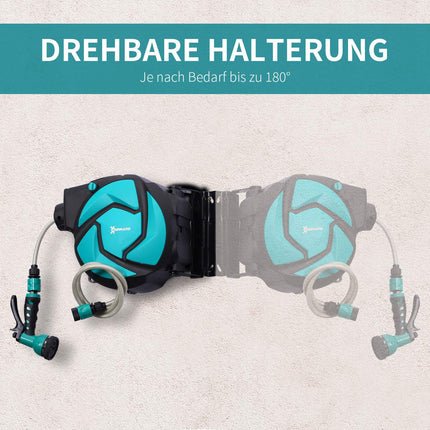 Wandmontierter 10 m Schlauchaufroller, um 180° drehbar, frostsicher