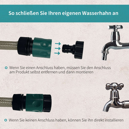 Wandmontierter 10 m Schlauchaufroller, um 180° drehbar, frostsicher