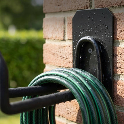 Wall Hose Holders, Set of 2 – Black, Heavy-Duty Iron