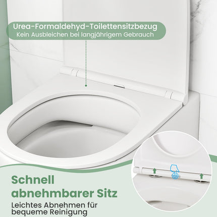 Wand-WC, Doppelspülung, Absenkautomatik, Weiß