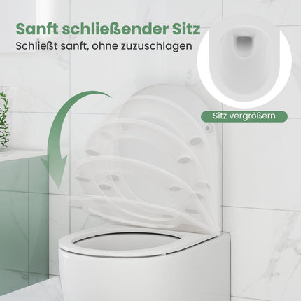 Wand-WC, Doppelspülung, Absenkautomatik, Weiß