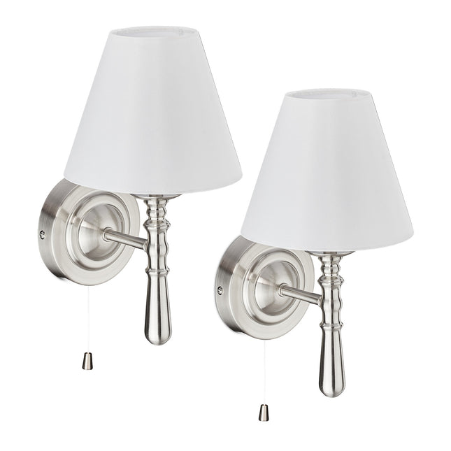 Wandleuchten, 2er-Pack, Stoffschirme, Innenbereich
