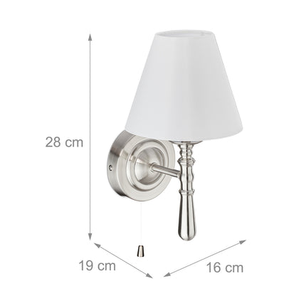 Wall Lamps, 2-Pack, Fabric Shades, Indoor Use