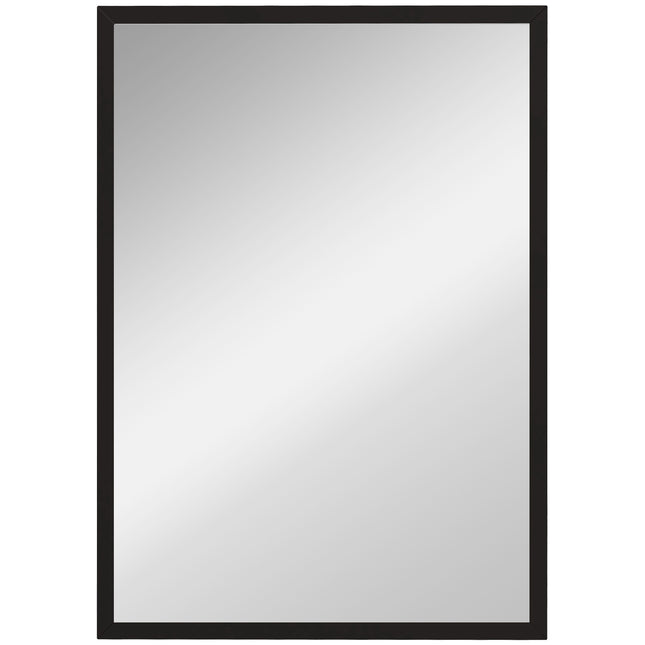 Wandspiegel, 50x70 cm, schwarzer MDF-Rahmen, einfache Montage