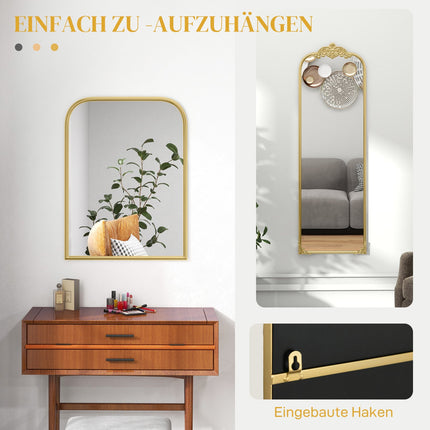 Barock Wandspiegel, 60x87cm, goldener Metallrahmen