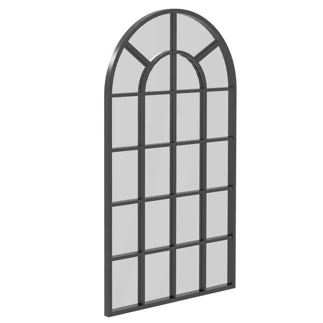Wandspiegel mit schwarzem Metallrahmen, 110 x 62 cm, vielseitig aufhängbarer Spiegel