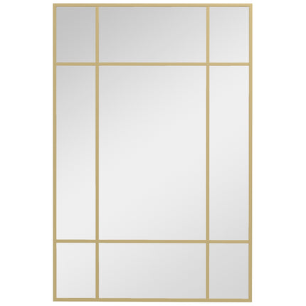 Wandspiegel mit goldfarbenem Metallrahmen, 90x60 cm