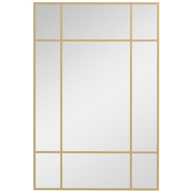 Wandspiegel mit goldfarbenem Metallrahmen, 90x60 cm