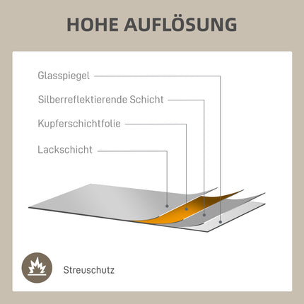 Wandspiegel mit goldfarbenem Metallrahmen, 90x60 cm