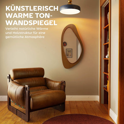 Wandspiegel mit Kiefernholzfurnierrahmen, 91,5 x 45 cm