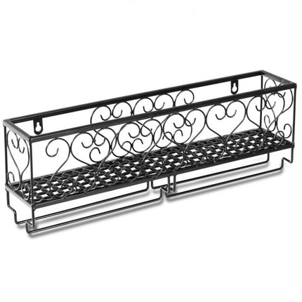 Weinregal aus Metall zur Wandmontage, fasst 6 Flaschen und 6 Gläser