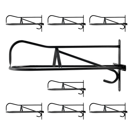 Wall-Mount Saddle Rack 8-Pack With Pad Bar, Black