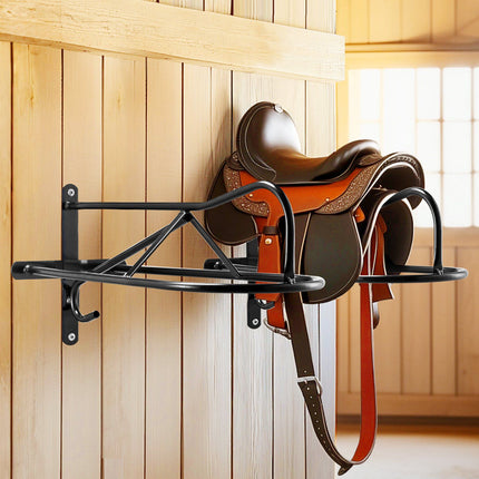 Wall-Mount Saddle Rack 8-Pack With Pad Bar, Black