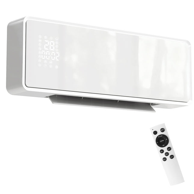 Wall-Mounted 2000W Ceramic Heater, Thermostat, Timer