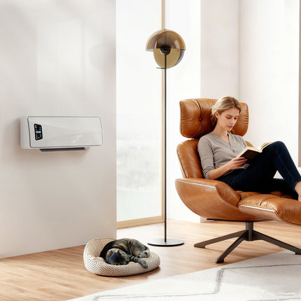 Wall-Mounted 2000W Ceramic Heater with Timer & LED Display