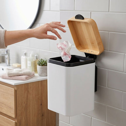 Wall-Mounted 3L Bin, White – Soft-Close Lid