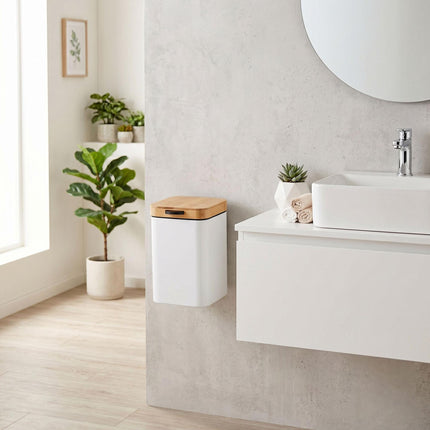 Wall-Mounted 3L Bin, White – Soft-Close Lid