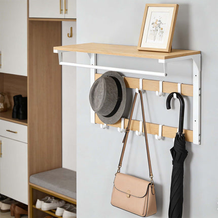 Wandgarderobe 3-in-1 mit Ablage, Braun, 80 cm