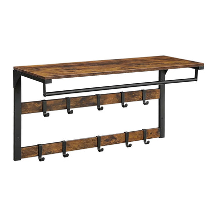 Wandgarderobe 3-in-1 mit Ablage, Braun, 80 cm